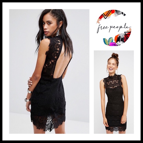 FREE PEOPLE BOHO CROCHET LACE MINI TANK DRESS A3C - Picture 10 of 13